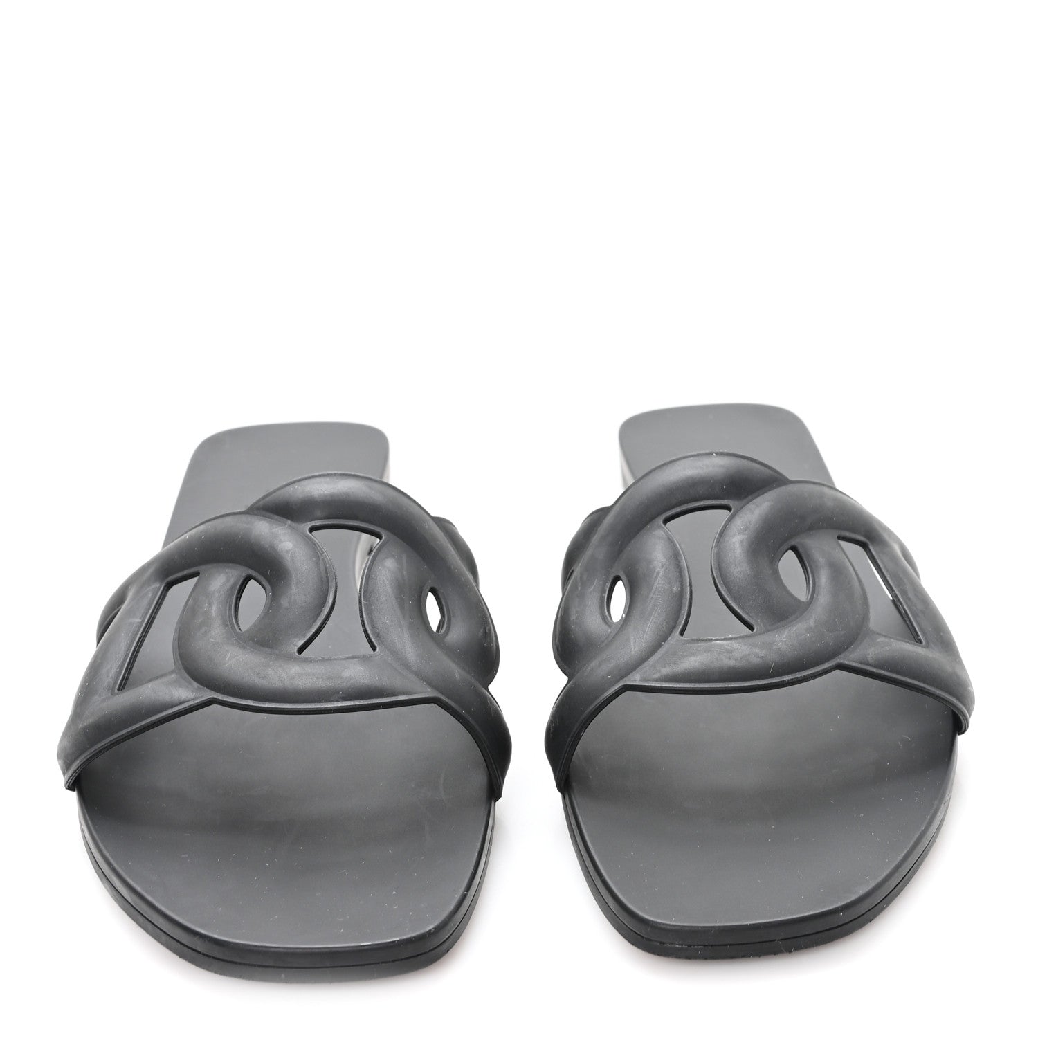 Hermes Rubber Aloha Sandals 38 Black 1878412 – FASHIONPHILE