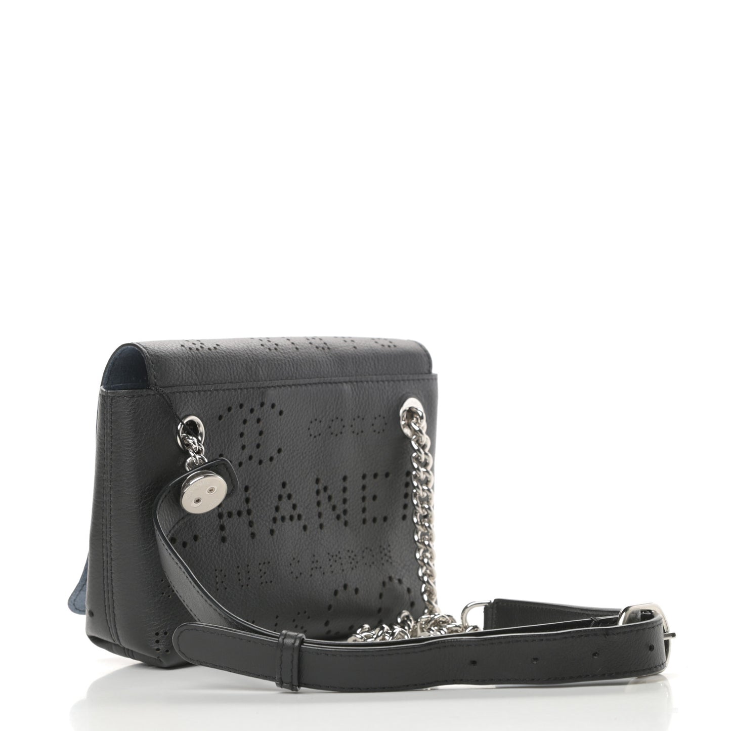 Calfskin Tweed Eyelet Flap Bag Black