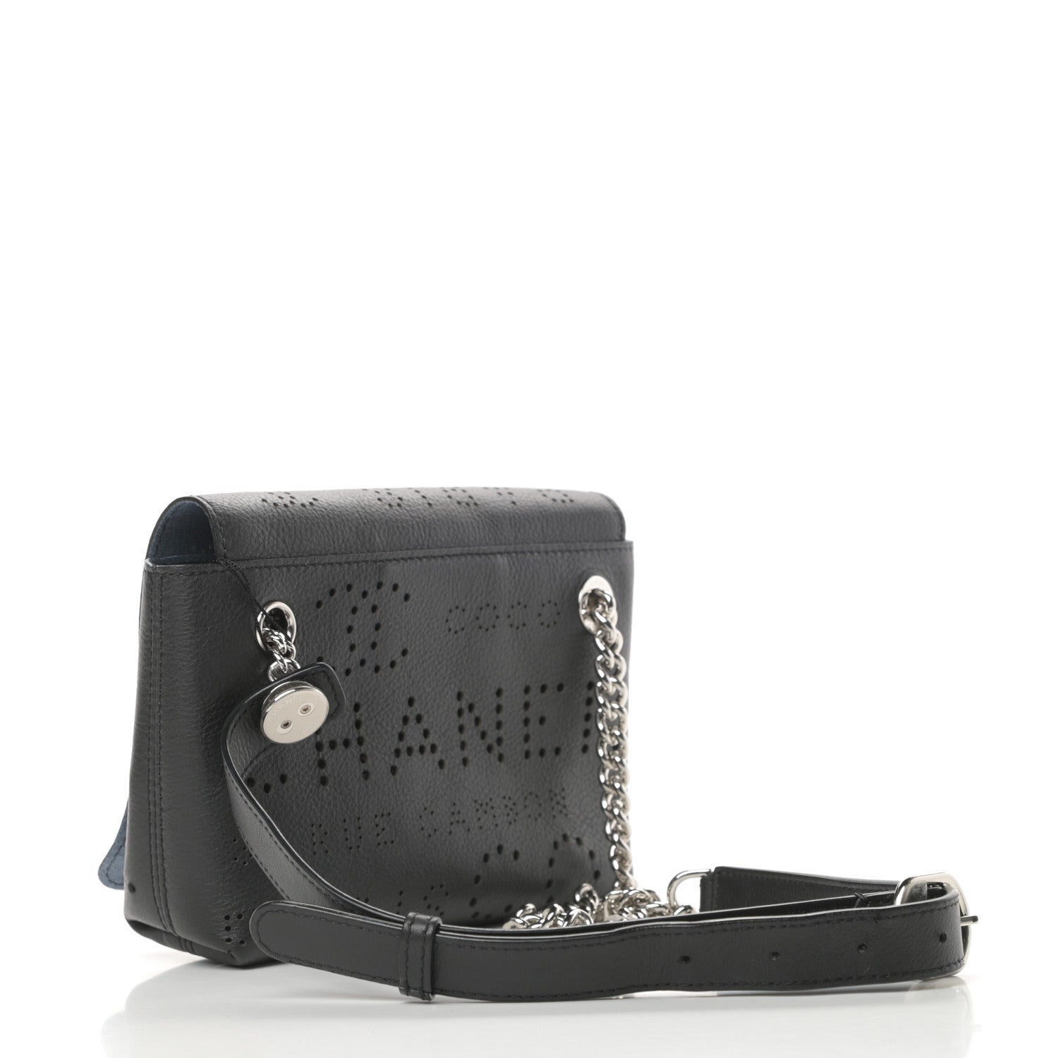 Chanel Calfskin Tweed Eyelet Flap Bag Black 4 of 15
