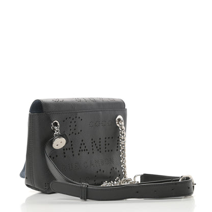 Chanel Calfskin Tweed Eyelet Flap Bag Black 4 of 15
