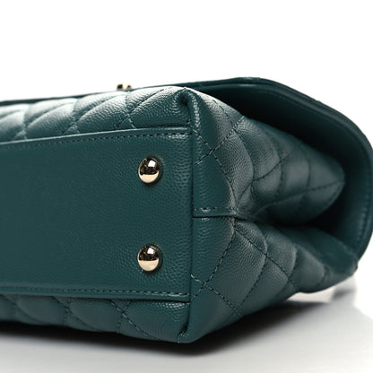 Chanel Caviar Quilted Mini Coco Handle Flap Green 10 of 10