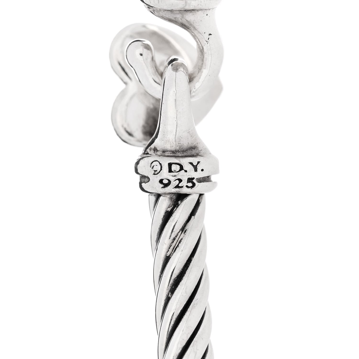 David Yurman Sterling Silver Diamond Cable Collectibles Heart Bracelet 3 of 3