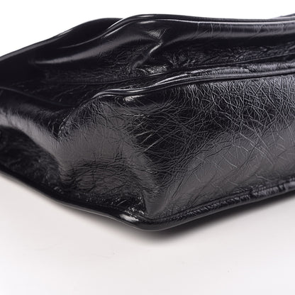 Saint Laurent Crinkled Calfskin Matelasse Monogram Medium Niki Chain Satchel Black 9 of 12