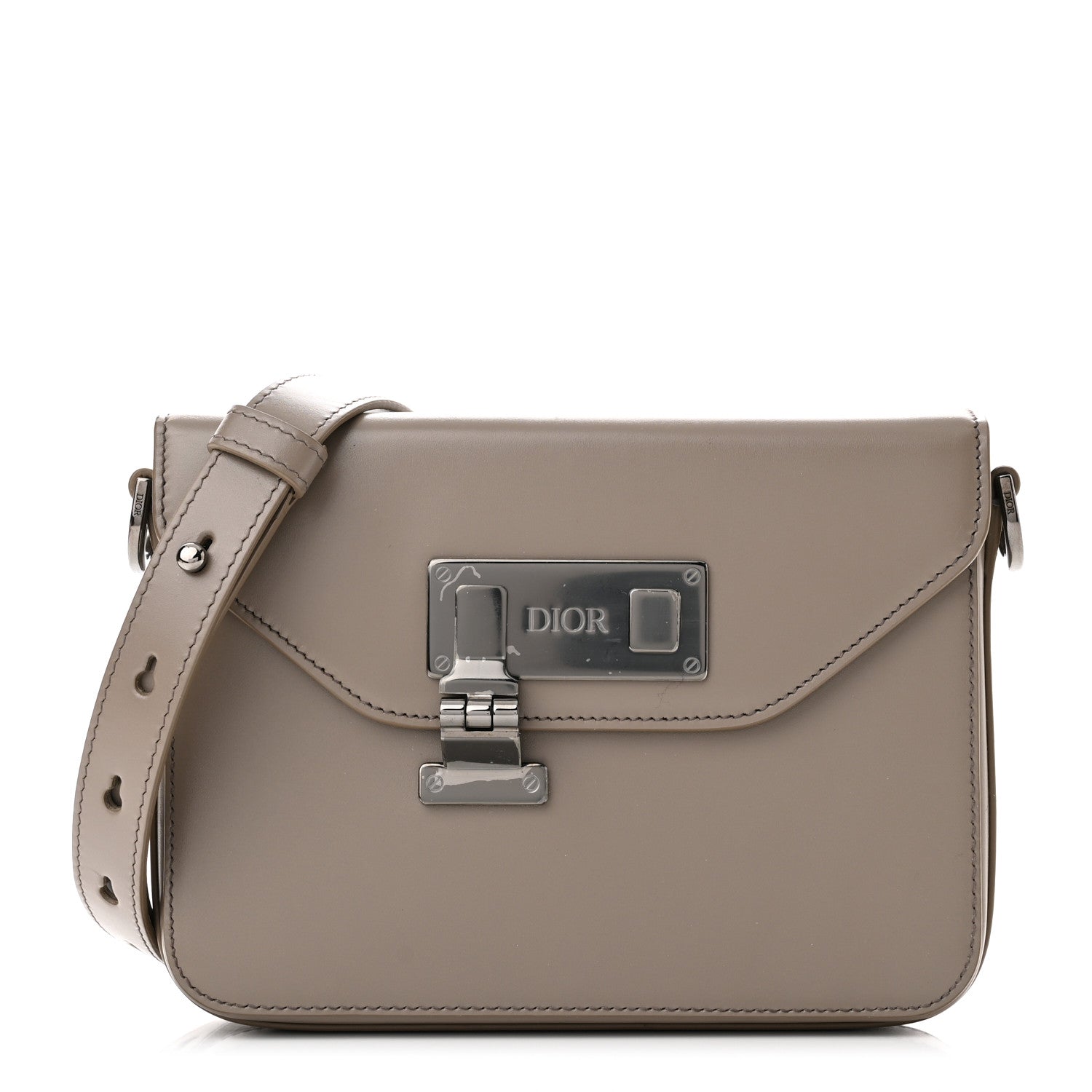 Christian Dior Smooth Calfskin Lock Messenger Bag Beige 1 of 7