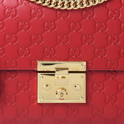 Gucci Guccissima Medium Padlock Shoulder Bag Hibiscus Red 10 of 10