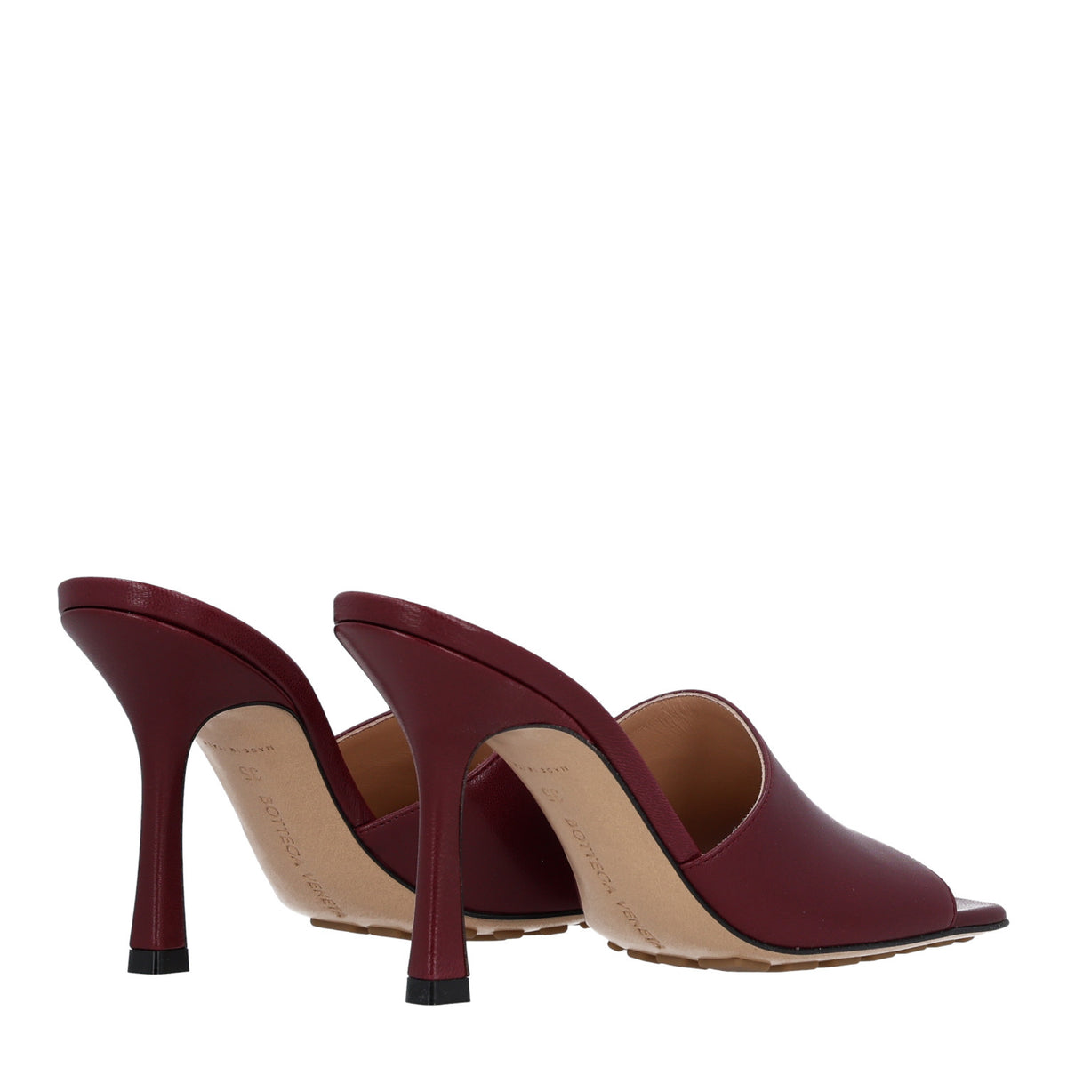 Bottega Veneta Lambskin Stretch Mule Sandals 35 Barolo 6 of 10