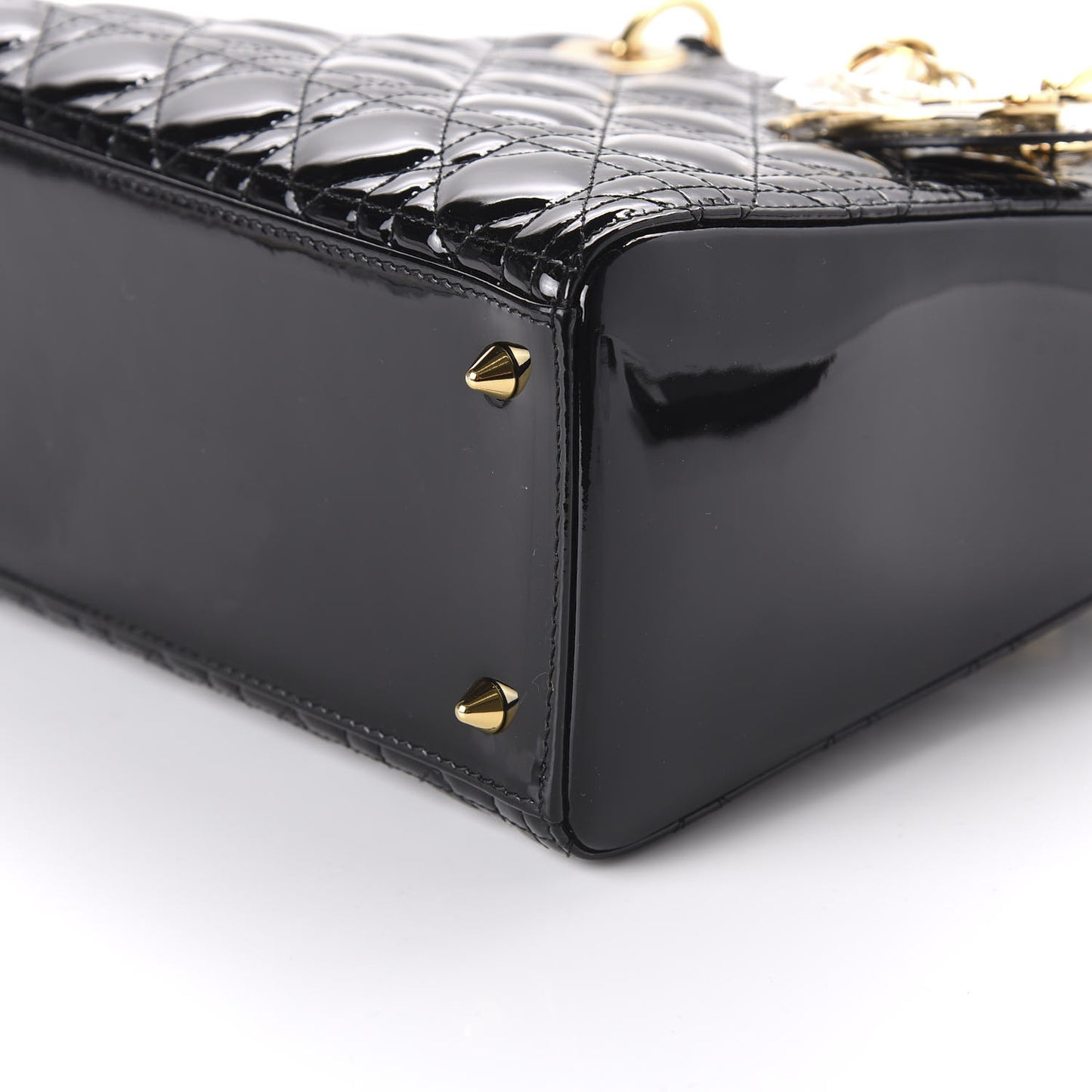 Patent Cannage Medium Lady Dior Black