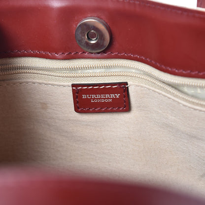 Burberry Haymarket Check Tote Red 6 of 7