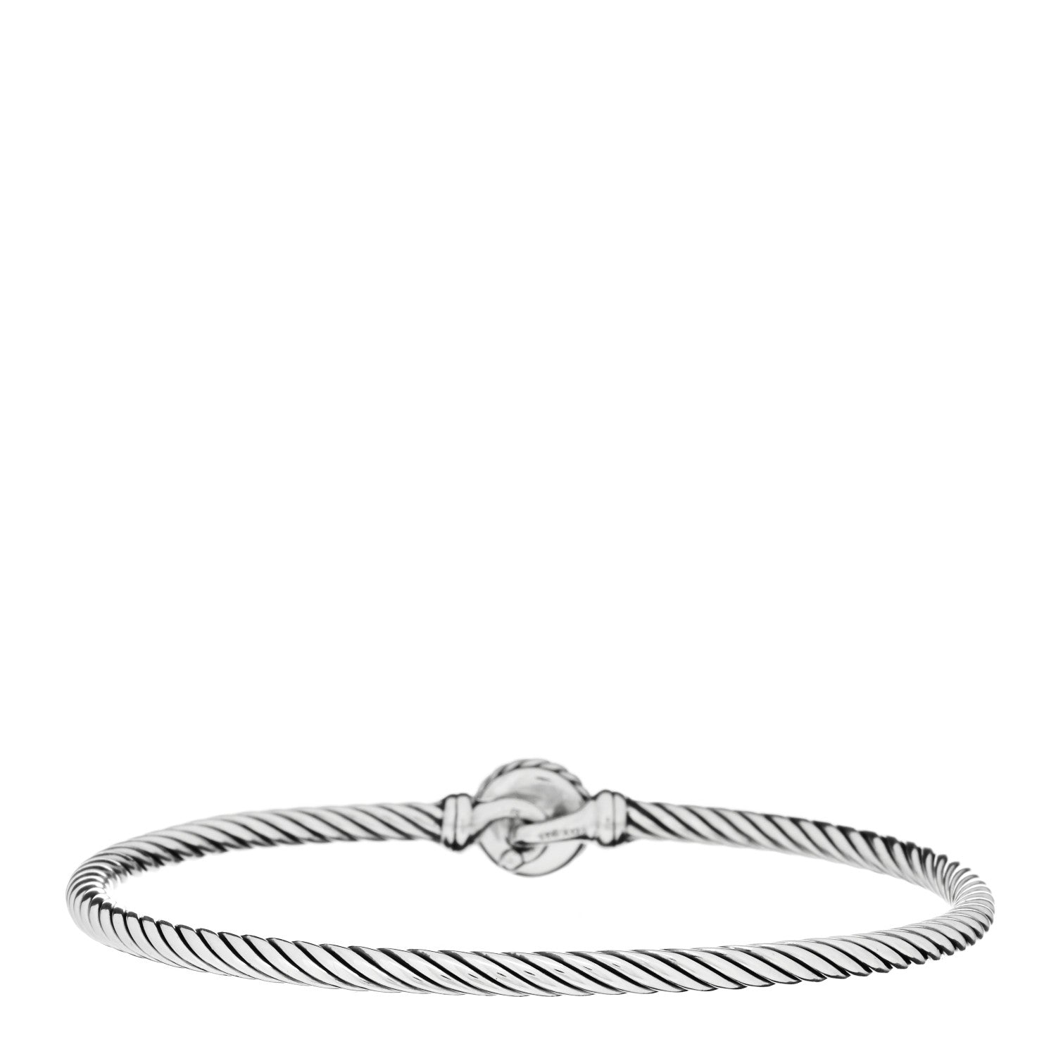 David Yurman Sterling Silver Black Diamond 3mm Chatelaine Bracelet 3 of 4