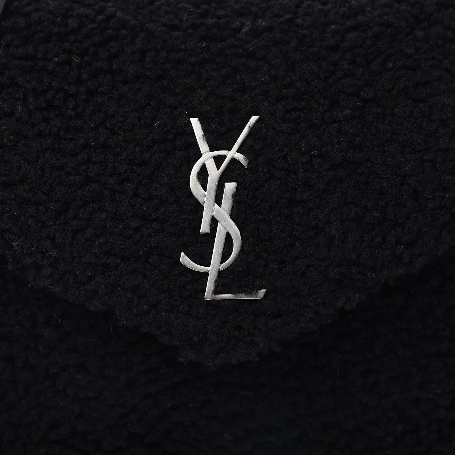 Saint Laurent Shearling Toy Loulou Shoulder Bag Black 10 of 13