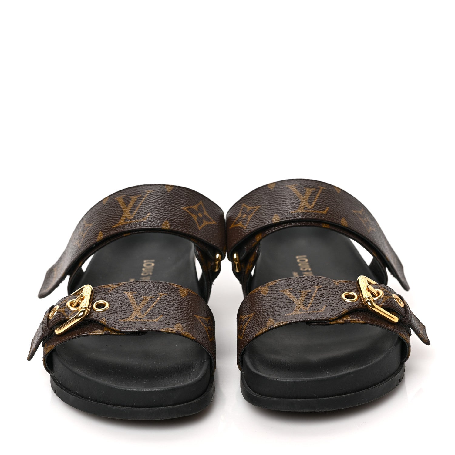 Louis Vuitton Monogram Bom Dia Mule Sandals 35 Black 2 of 7