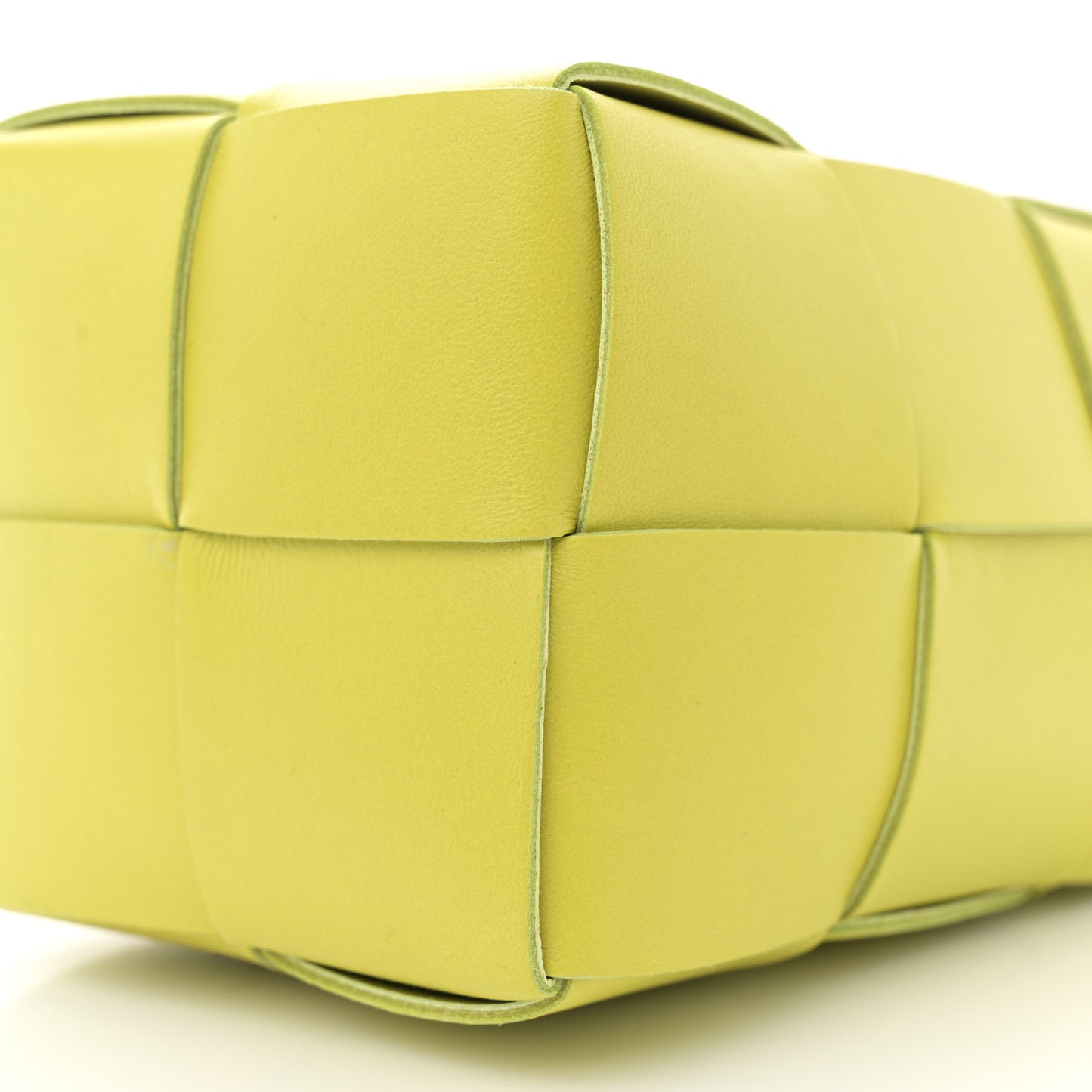 Nappa Maxi Intrecciato Mini Cassette Bucket Bag Kiwi