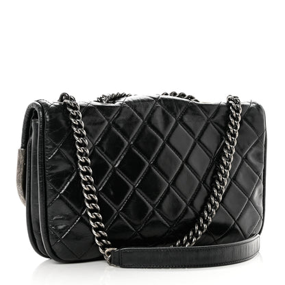 Chanel Glazed Calfskin Quilted Metal Chain Flap Black 2 of 8