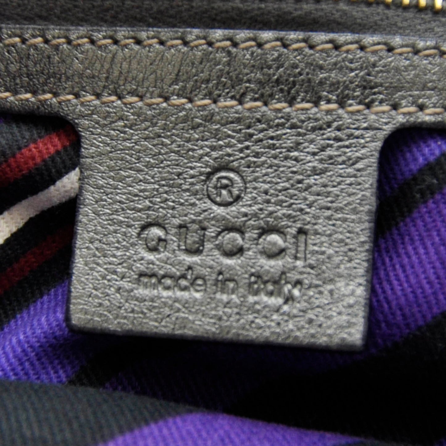 Guccissima Britt Tassel Shoulder Bag Gunmetal