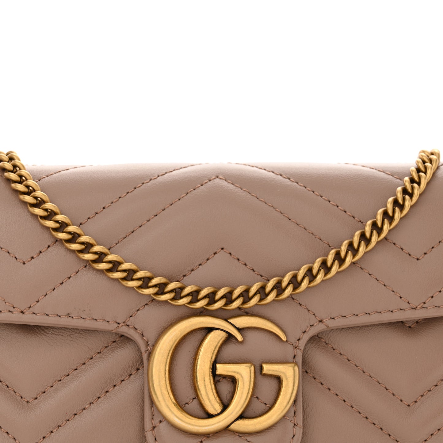 Calfskin Matelasse Super Mini GG Marmont Shoulder Bag Porcelain Rose