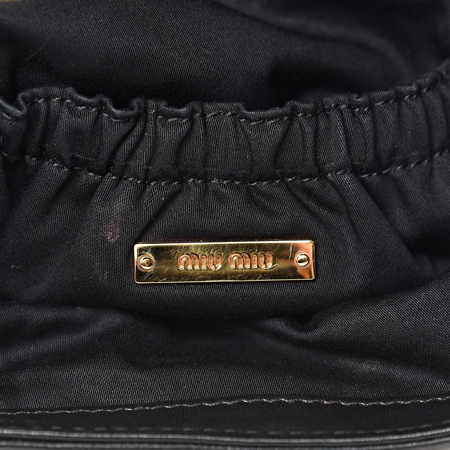 Miu Miu Nappa Quilted Studded Flap Clutch Black 6 of 10