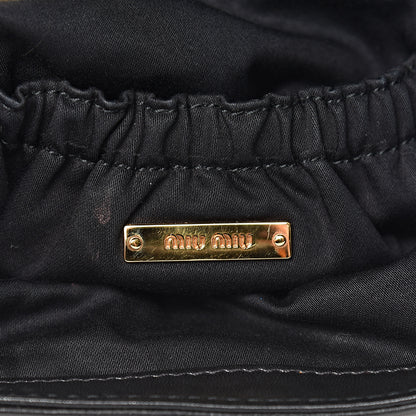 Miu Miu Nappa Quilted Studded Flap Clutch Black 6 of 10