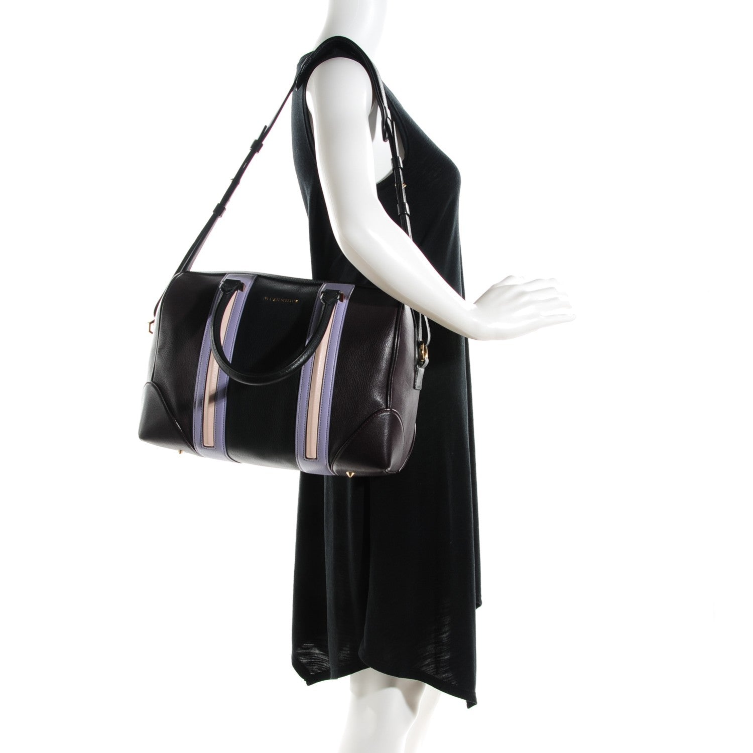 Givenchy Grained Calfskin Colorblock Medium Lucrezia Aubergine Lilac Ivory 2 of 8
