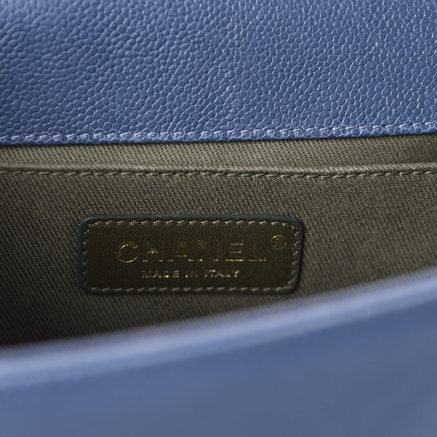 Caviar Quilted Medium Boy Flap Blue