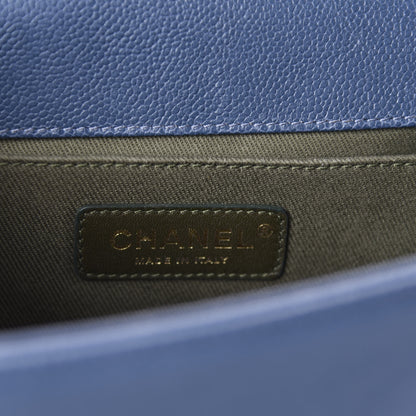 Chanel Caviar Quilted Medium Boy Flap Blue 6 of 11
