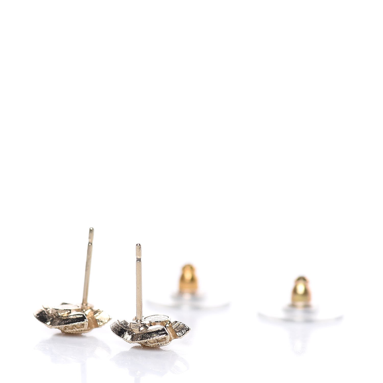 Chanel Crystal CC Earrings Light Gold 3 of 5