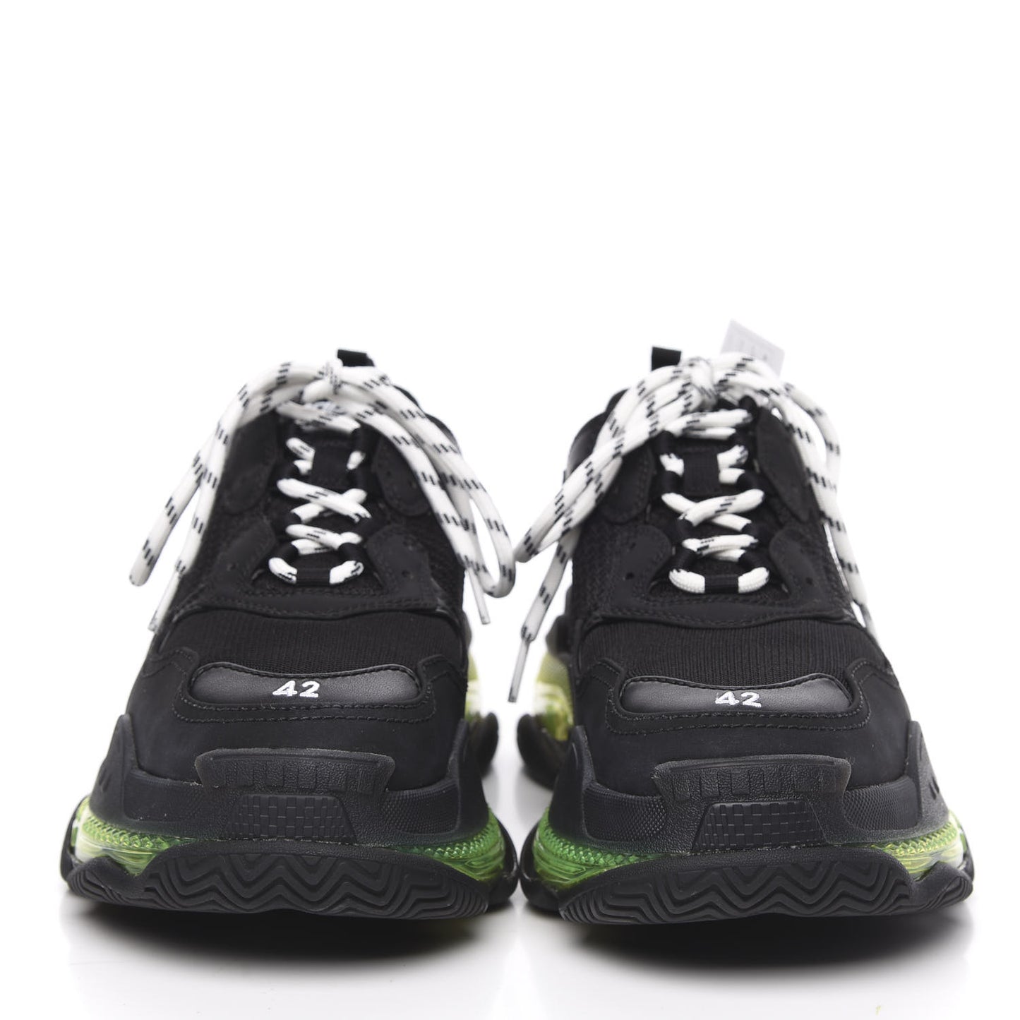 Fabric Mesh Clear Sole Mens Triple S Sneakers 42 Black Yellow Fluo