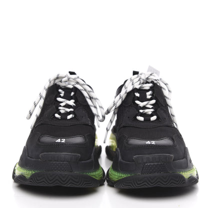 Balenciaga Fabric Mesh Clear Sole Mens Triple S Sneakers 42 Black Yellow Fluo 2 of 7