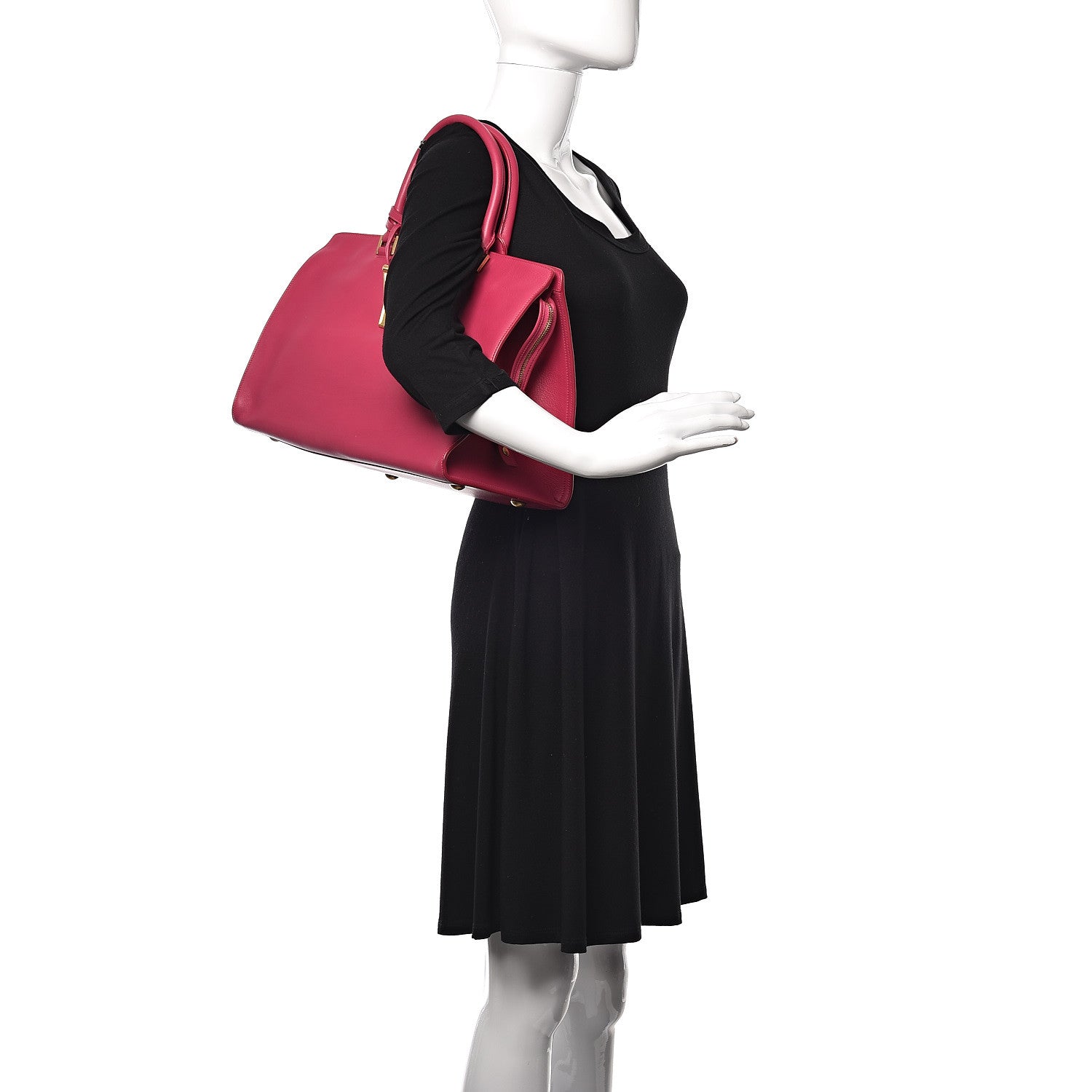 Saint Laurent Calfskin Medium Classic Y Cabas Fuchsia 2 of 10