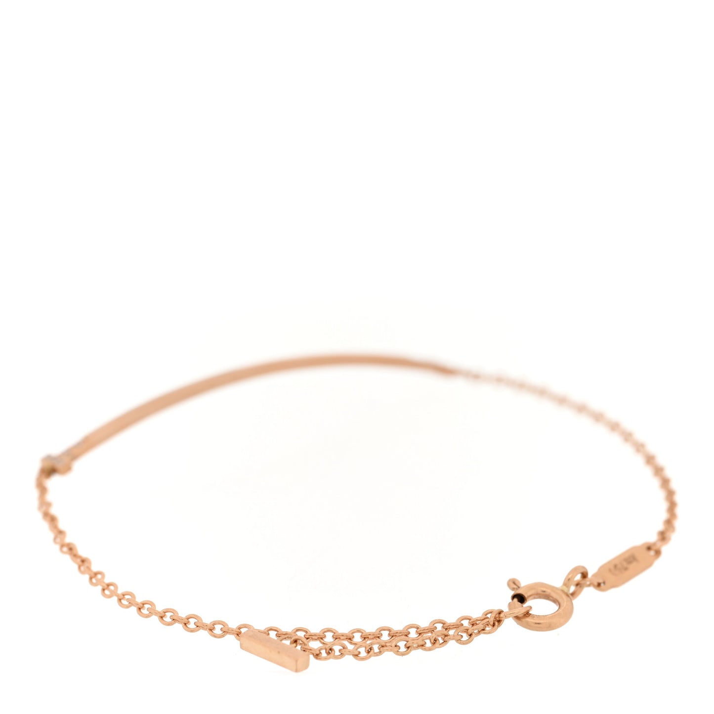 18K Rose Gold Diamond Small T Smile Bracelet