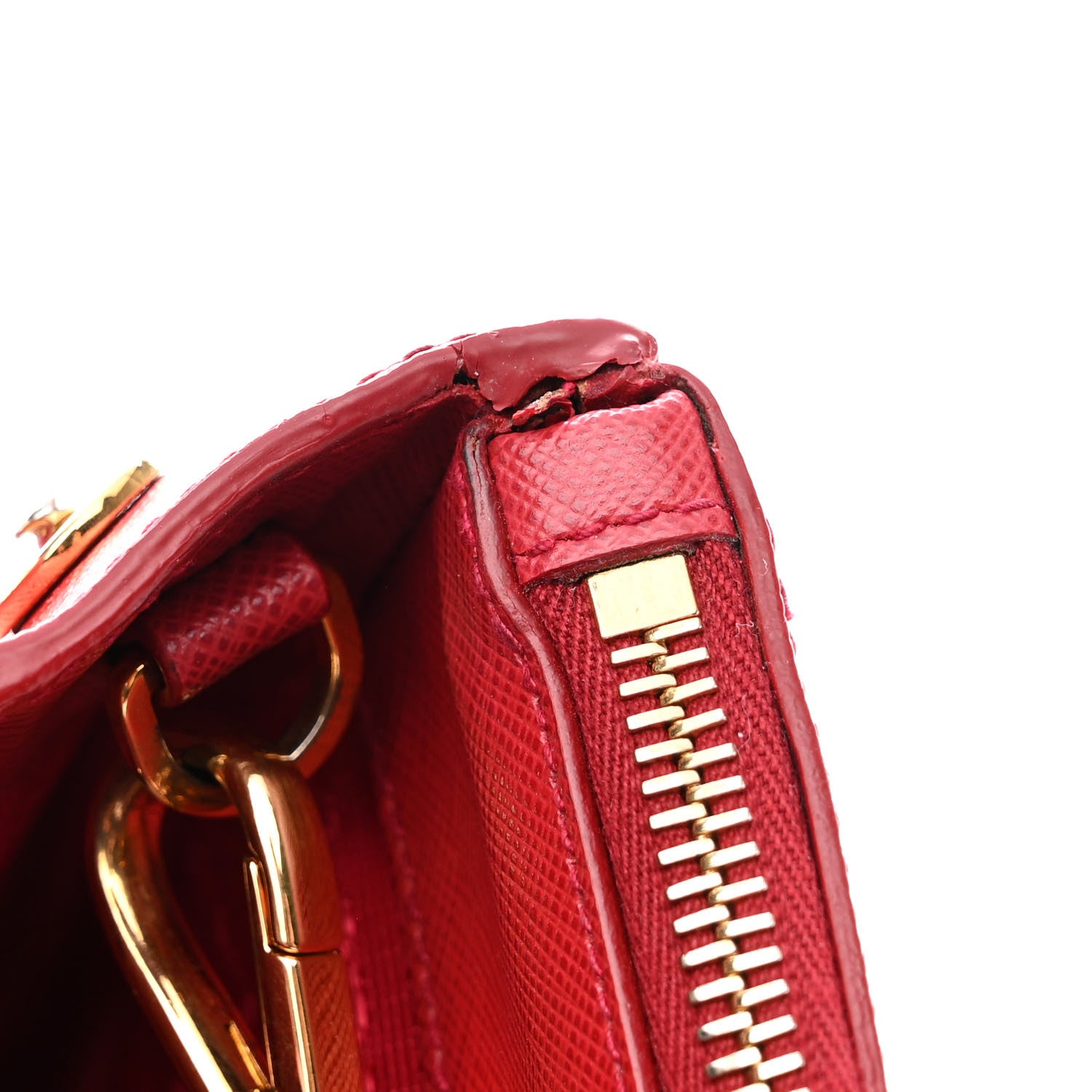 Prada Saffiano Small Galleria Double Zip Tote Fuoco 11 of 12