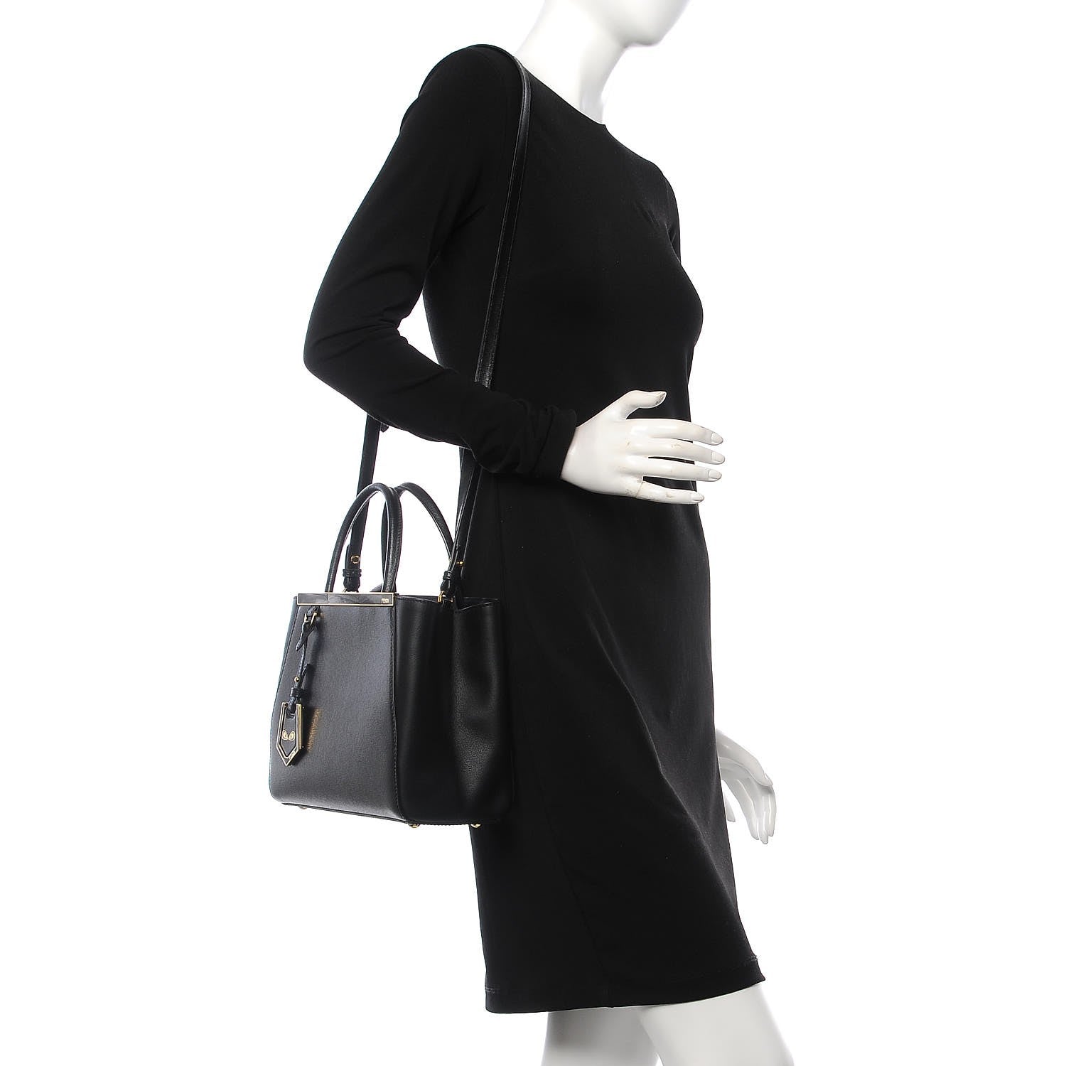 Fendi Vitello Elite Petite 2Jours Tote Black 2 of 8
