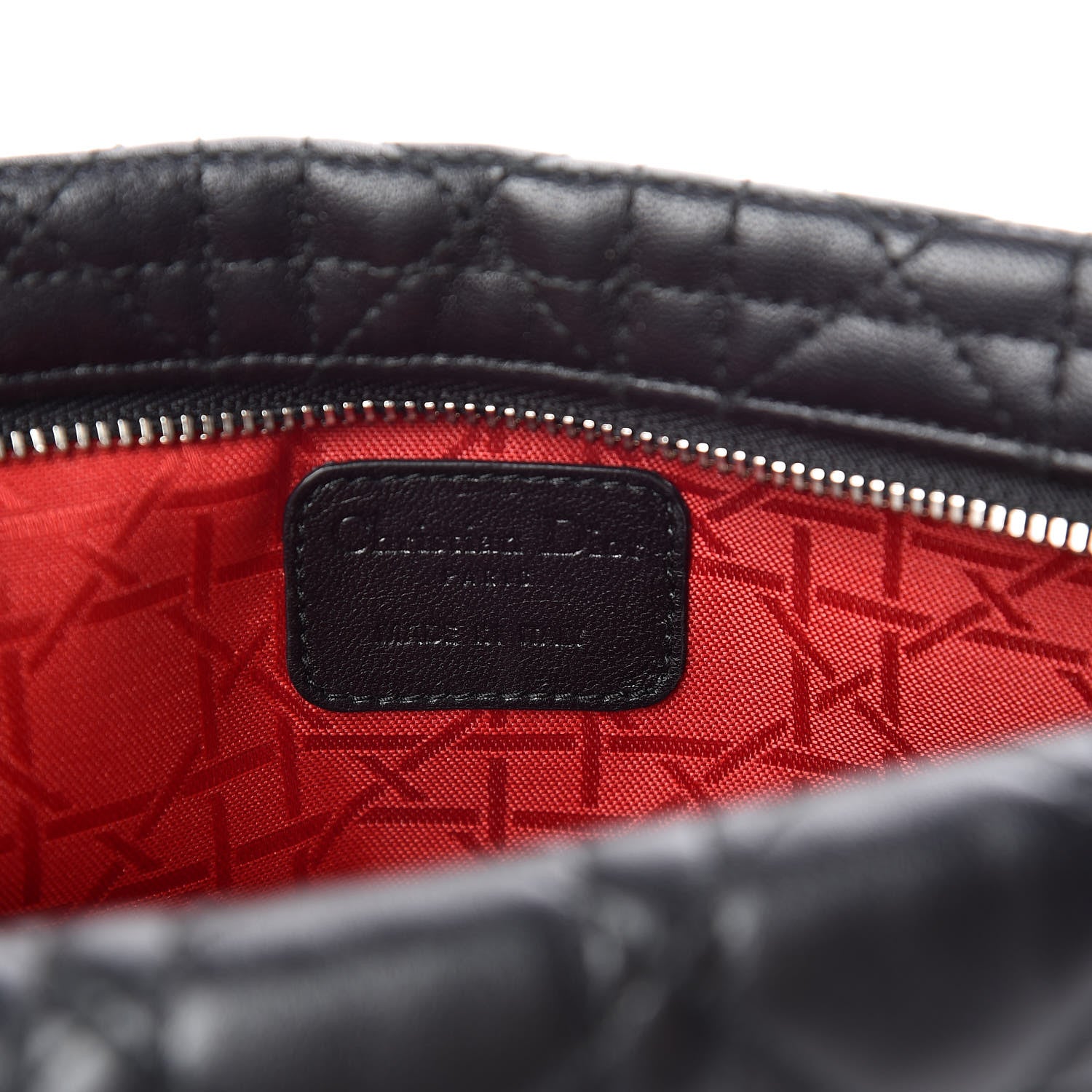 Christian Dior Lambskin Cannage Panarea Clutch Black 6 of 9