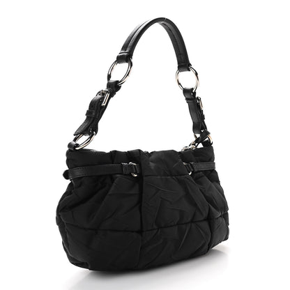 Prada Tessuto Nylon Quilted Shoulder Bag Black 2 of 9