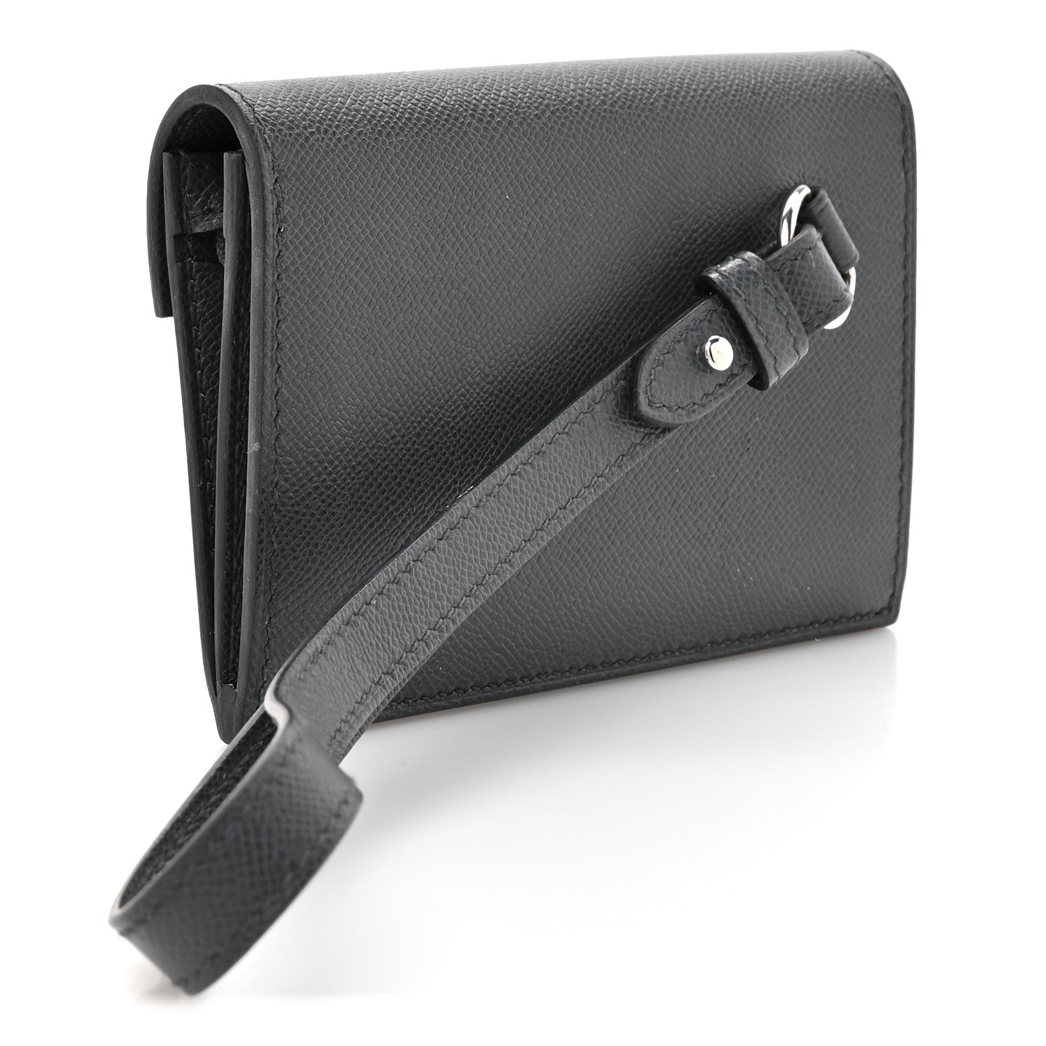 Hermes Madame Calfskin Kelly Pocket Slim Wallet Graphite 3 of 10