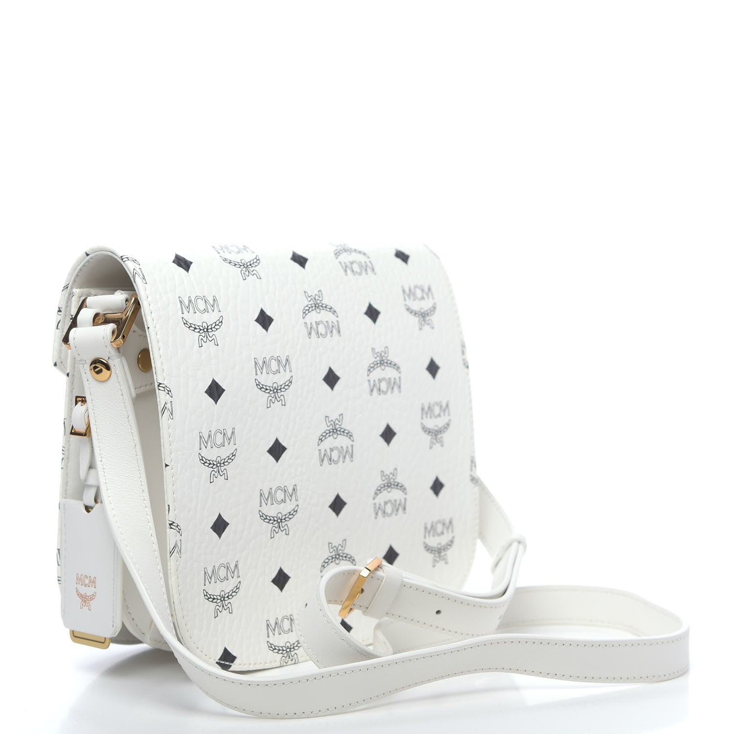 MCM Visetos Small Patricia Crossbody Bag White 3 of 10