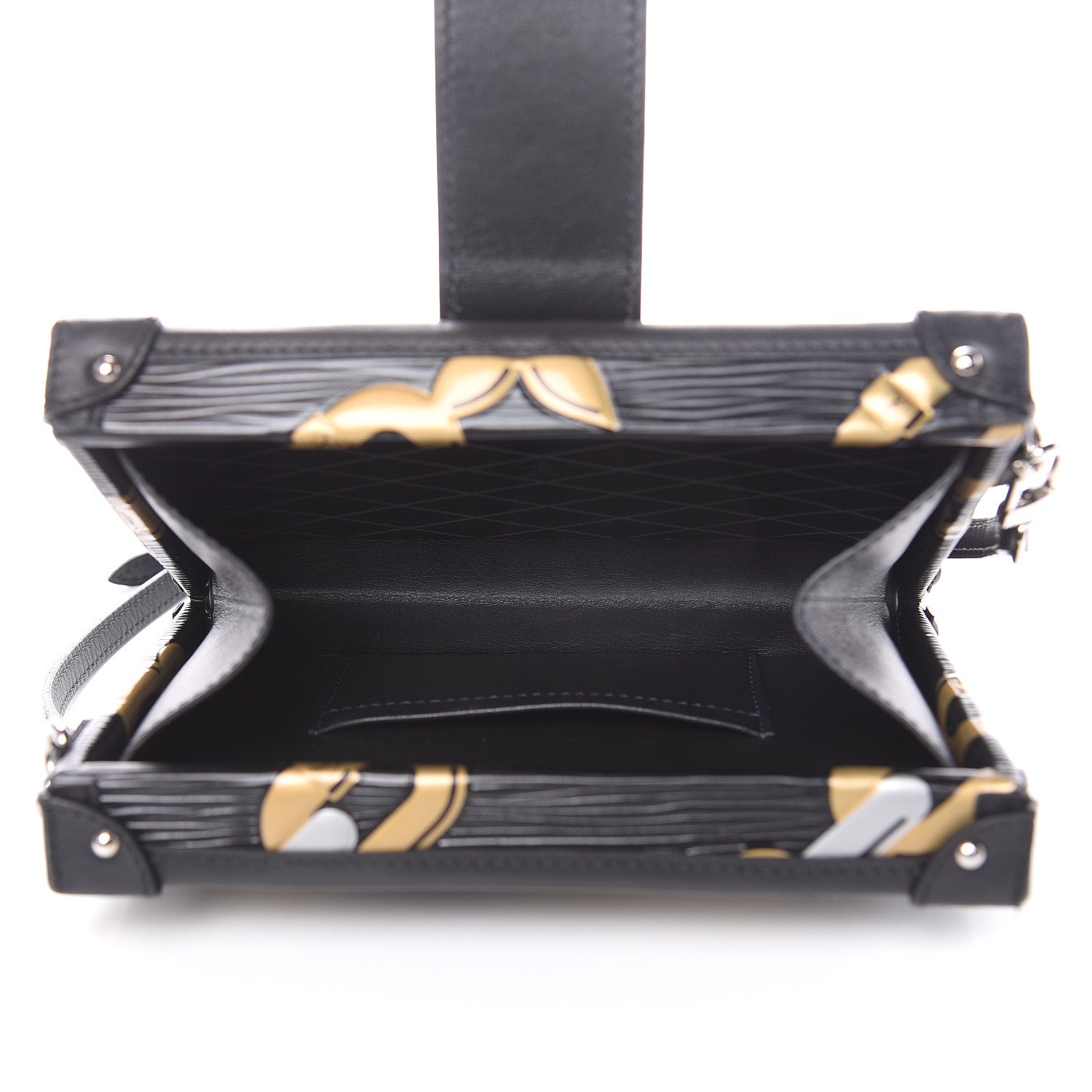 Louis Vuitton Epi Chain Flower Petite Malle Black 5 of 11