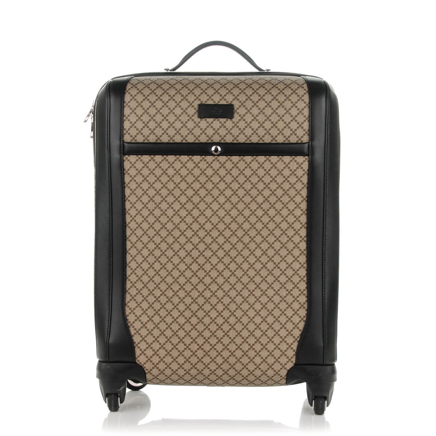 Diamante Plus Four Wheel Carry On Trolley Dark Brown