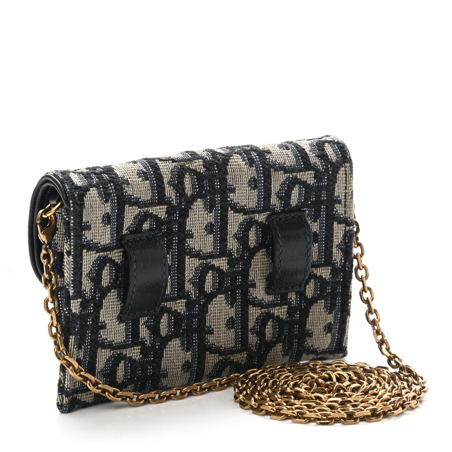 Oblique Nano Saddle Chain Pouch Blue