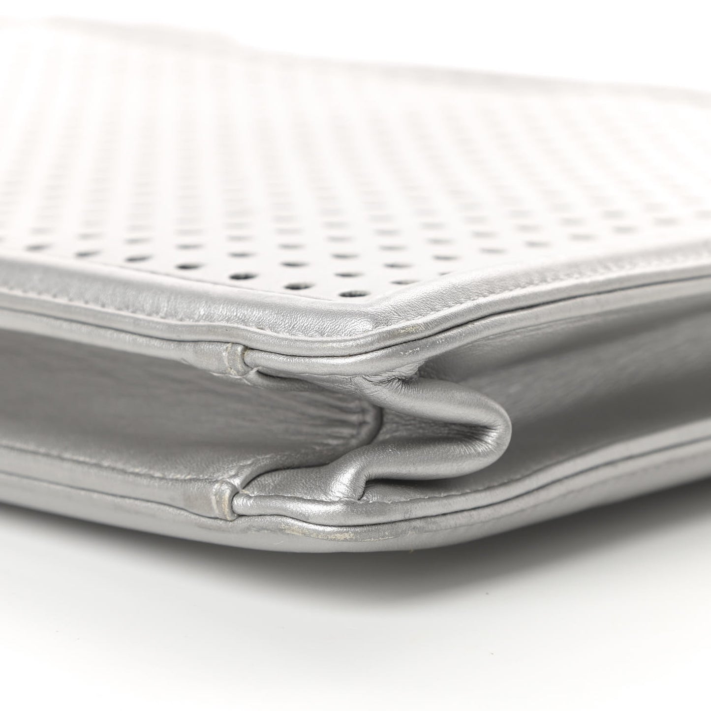 Lambskin LED Boy 2.0 Clutch Silver