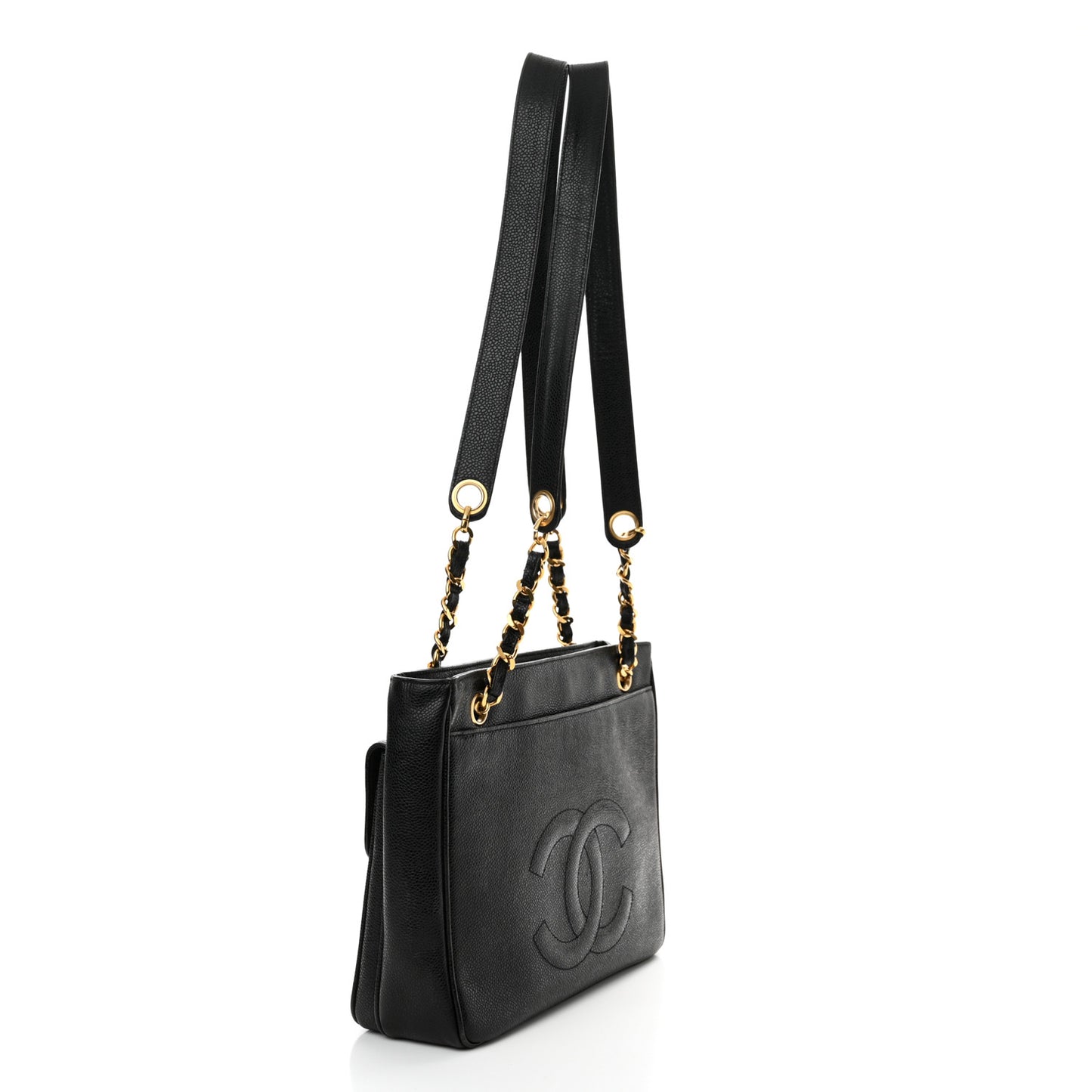 Caviar Flap Shoulder Bag Black