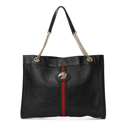 Gucci Calfskin Large Rajah Chain Tote Black 3 of 17