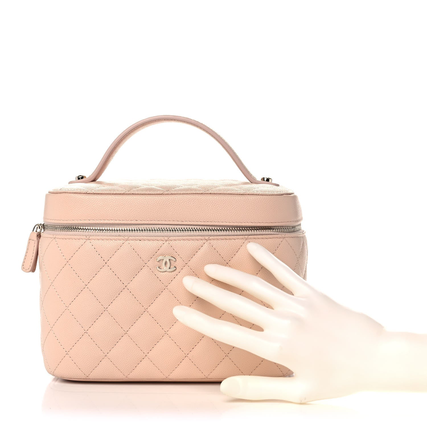 Chanel Caviar Quilted Large Vanity Pouch Light Beige 2 of 11