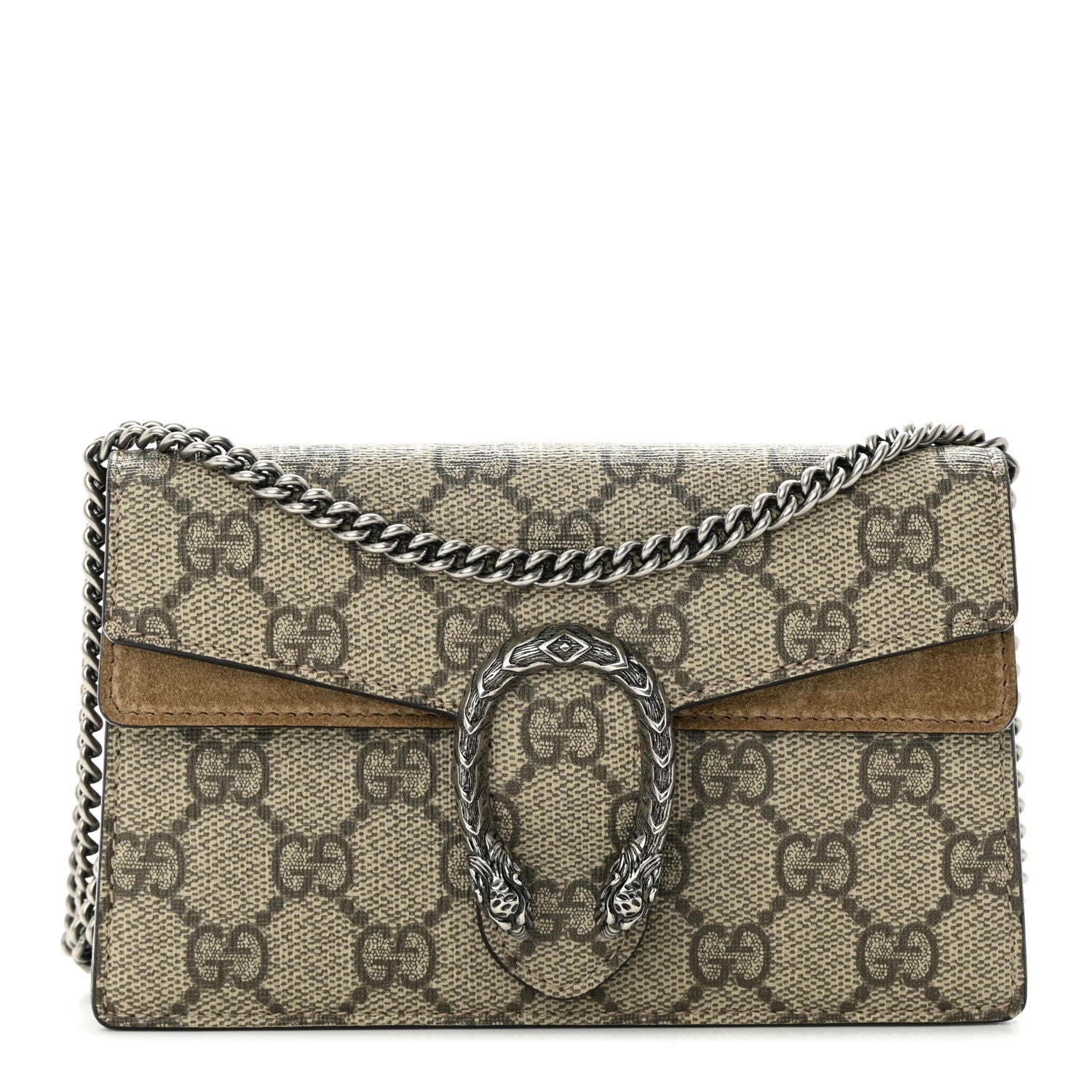 Gucci GG Supreme Monogram Super Mini Dionysus Shoulder Bag Taupe 1 of 12