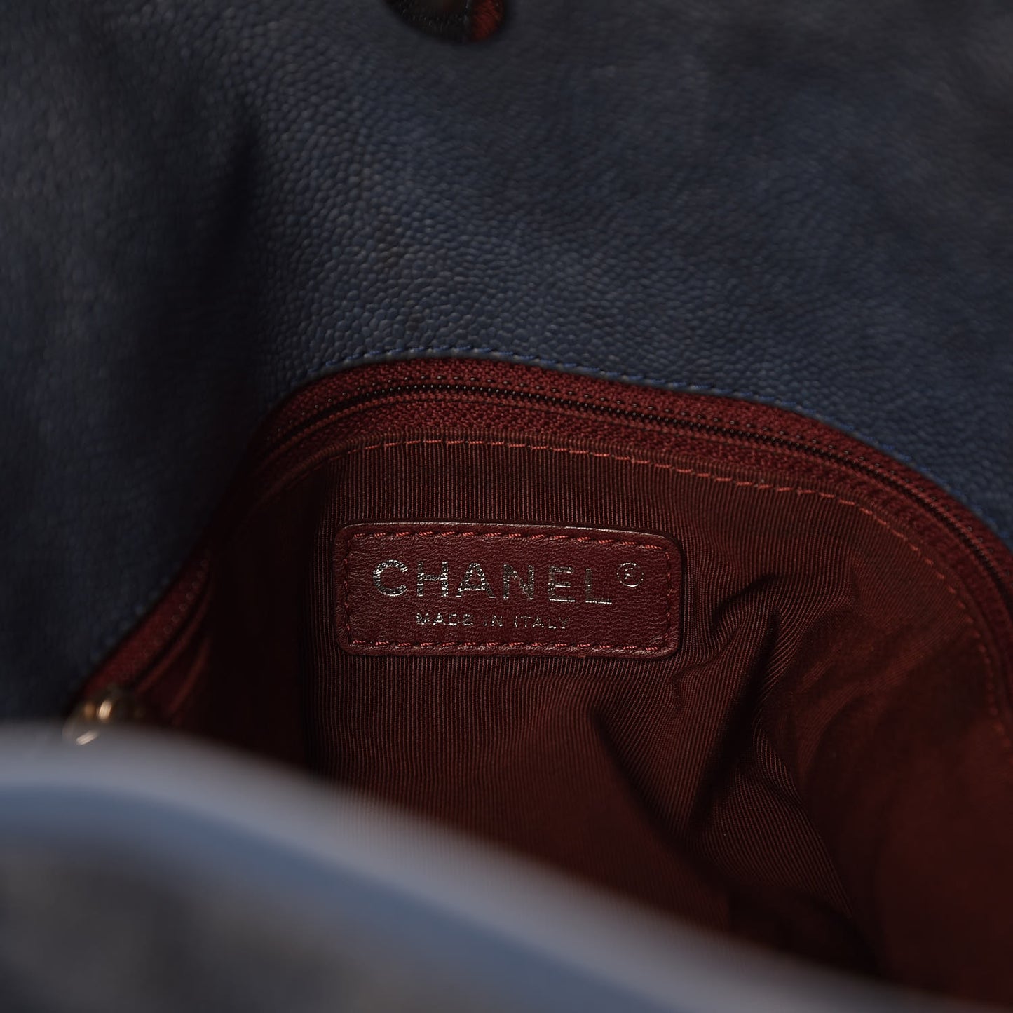 Caviar Quilted French Riviera Hobo Blue