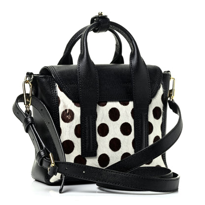3.1 Phillip Lim Calf Hair Polka Dot Mini Pashli Satchel Black White 2 of 4