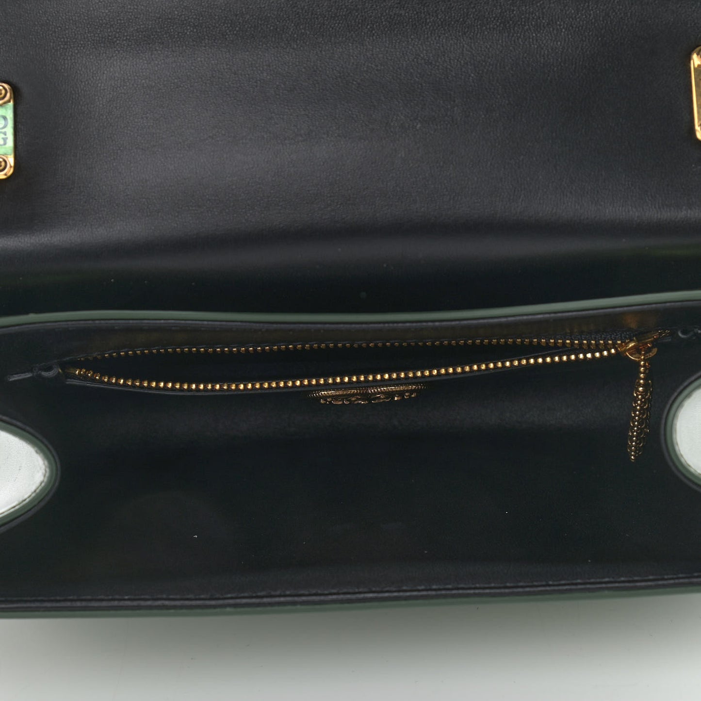 Metallic Calfskin Medium Devotion Crossbody Bag Green