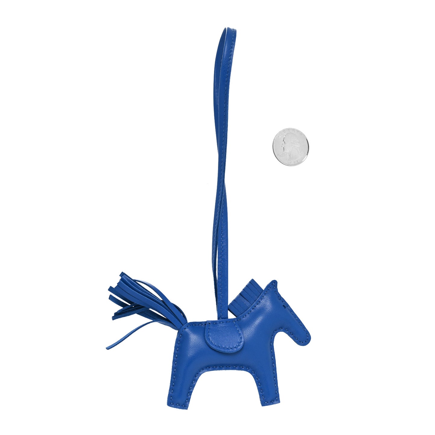 Milo Lambskin Grigri Rodeo Horse Bag Charm PM Bleu France