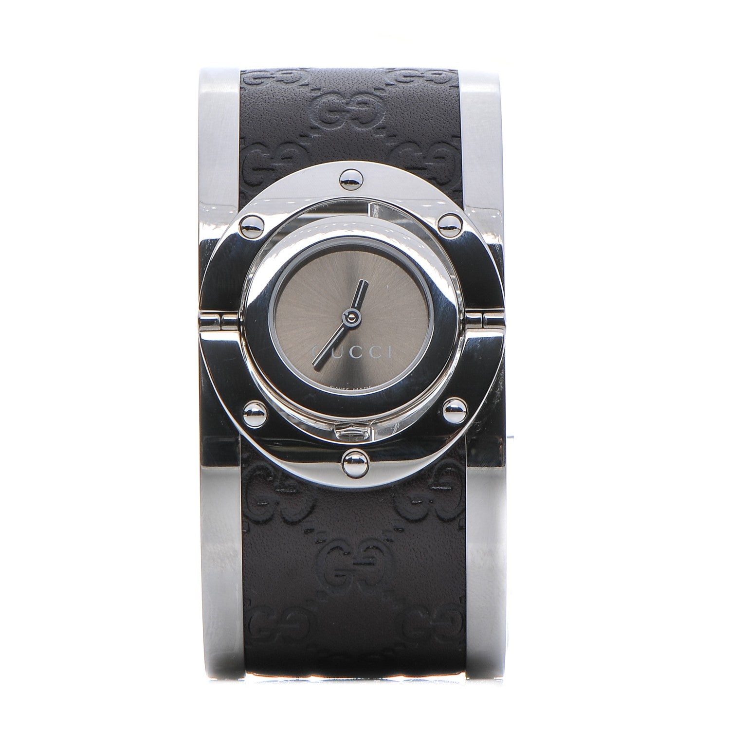 Gucci Stainless Steel Calfskin 33mm Twirl Quartz Watch Brown 1 of 6