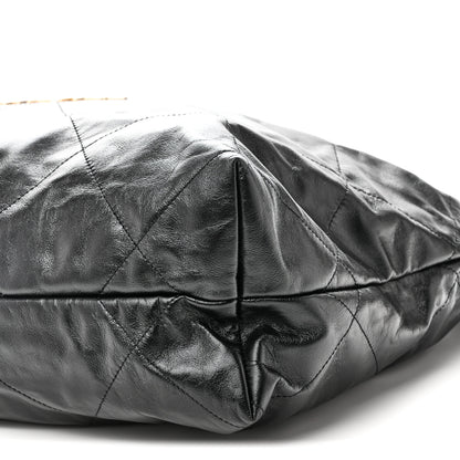 Chanel Shiny Calfskin Quilted Large Chanel 22 East West  Black 10 of 10