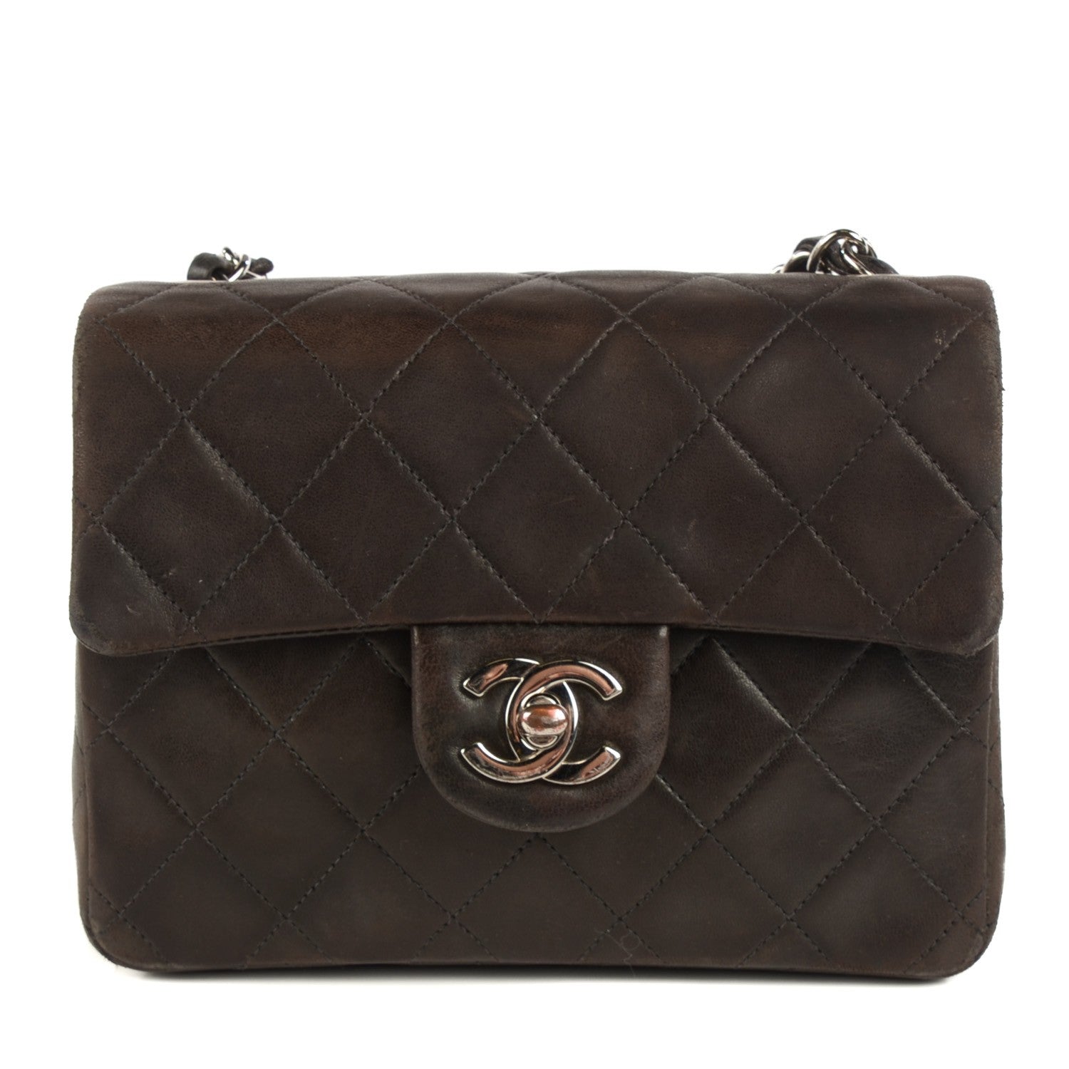 Chanel Lambskin Quilted Mini Square Flap Brown 1 of 9